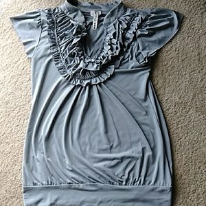Heart Soul gray ruffled blouse